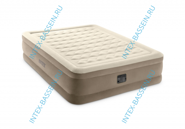 Надувная кровать INTEX Ultra Plush 152 x 203 x 46 см, встроенный насос 220V, артикул 64428