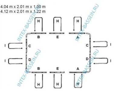 Горизонтальная балка Bestway (A) для прямоугольных бассейнов Power Steel, артикул P2H054Q12-01