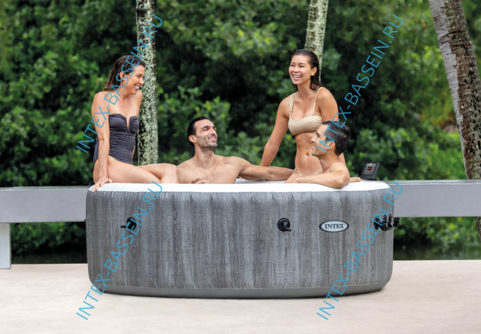 Надувная джакузи PureSpa Bubble Massage INTEX Greywood Deluxe 28440