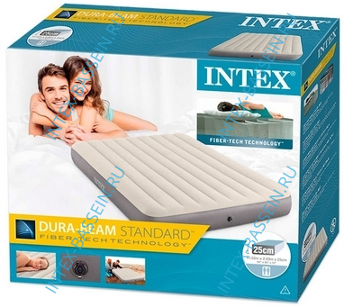Кровать INTEX надувная 152 x 203 x 25 см без насоса, артикул 64103