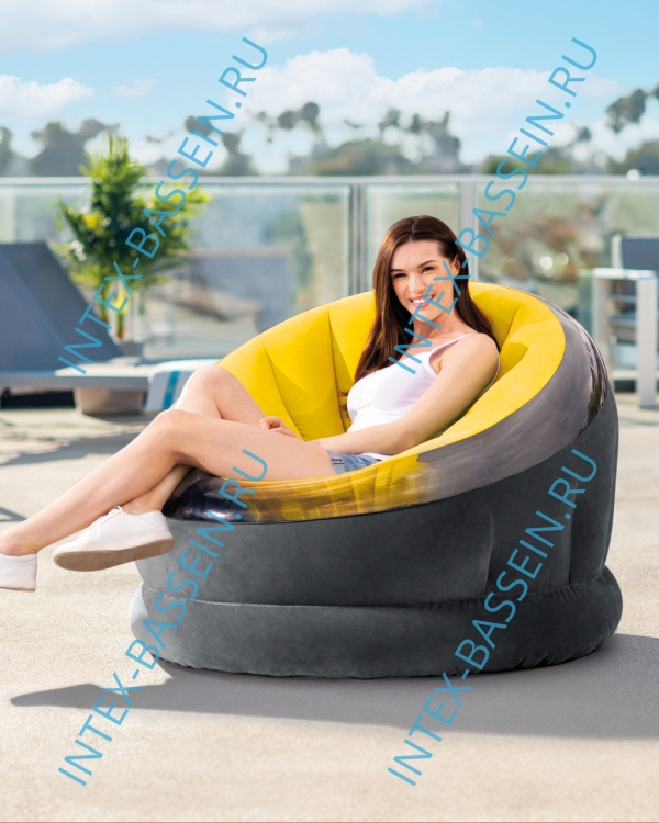 Надувное кресло INTEX Empire 112 x 109 x 69 см, цвет желтый, артикул 68582-Y