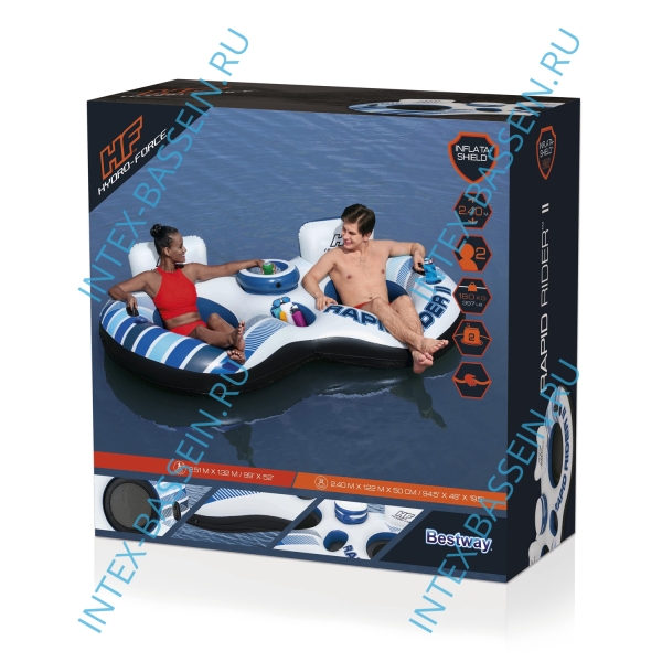Надувной круг-кресло Bestway "Rapid Rider" на двоих 251 x 132 см, артикул 43113