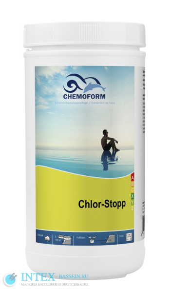 Уменьшитель уровня хлора гранулированный Chemoform Хлор Стоп 1 кг, артикул 0585001