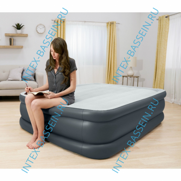 Кровать INTEX надувная 152 x 203 x 51 см, встроенный насос 220V, артикул 64140